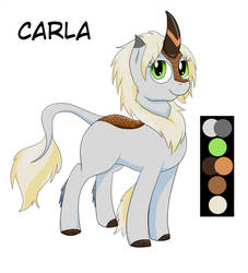 Size: 1280x1408 | Tagged: safe, artist:wolftendragon, oc, oc only, oc:carla, kirin, female, reference sheet, simple background, solo, white background