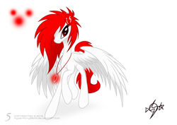 Size: 1600x1130 | Tagged: safe, artist:cybertronikpony, oc, oc only, oc:melissa, pegasus, pony, jewelry, pendant, ponysona, red, solo