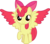 Size: 954x837 | Tagged: safe, artist:phucknuckl, apple bloom, alicorn, pony, g4, adorabloom, alicornified, bloomicorn, colored wings, colored wingtips, cute, female, filly, foal, race swap, raised hoof, simple background, solo, spread wings, transparent background, wings