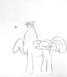 Size: 1228x1407 | Tagged: safe, artist:tjpones, twilight sparkle, alicorn, pony, g4, black and white, chest fluff, delet this, female, glowing horn, grayscale, gun, handgun, horn, levitation, long neck, magic, mare, monochrome, not salmon, pistol, raised hoof, simple background, small head, solo, telekinesis, tiny head, traditional art, twiggie, twilight sparkle (alicorn), wat, weapon, white background
