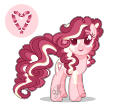 Size: 1280x1132 | Tagged: safe, artist:6-fingers-lover, oc, oc only, oc:sugar cane, earth pony, pony, female, magical lesbian spawn, mare, offspring, parent:pinkie pie, parent:sugar belle, parents:sugarpie, simple background, solo, transparent background