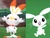 Size: 320x240 | Tagged: safe, angel bunny, rabbit, scorbunny, g4, building, comparison, fence, grass, pokemon generation 8, pokemon shield, pokemon sword, pokemon sword and shield, pokémon, smiling, spoilers for another series, tree, whiskers