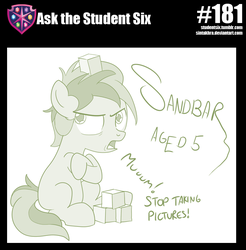 Size: 800x814 | Tagged: safe, artist:sintakhra, sandbar, pony, tumblr:studentsix, g4, 5-year-old, blocks, building blocks, colt, cute, foal, madorable, male, pouting, sandabetes, solo, younger
