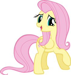 Size: 5424x5769 | Tagged: safe, artist:andoanimalia, fluttershy, pegasus, pony, a bird in the hoof, g4, absurd resolution, cute, female, mare, open mouth, raised hoof, shyabetes, simple background, solo, transparent background, vector