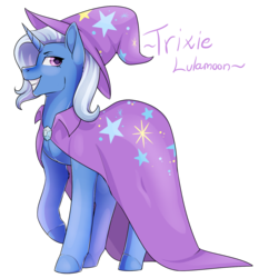 Size: 1320x1419 | Tagged: safe, artist:erroremma, trixie, pony, unicorn, g4, female, grin, looking at you, mare, raised hoof, simple background, smiling, solo, transparent background