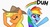 Size: 400x216 | Tagged: safe, artist:noguitom, edit, applejack, rainbow dash, pony, g4, cowboy hat, facebook, female, hat, lesbian, messenger, pose, ship:appledash, shipping, sticker