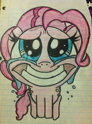 Size: 1936x2592 | Tagged: safe, artist:invaderriley17, pinkie pie, earth pony, pony, smile hd, g4, crying, traditional art