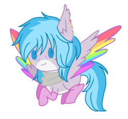 Size: 1200x1112 | Tagged: safe, artist:t-aroutachiikun, oc, oc only, oc:dust feather, pegasus, pony, chibi, colored wings, multicolored wings, simple background, solo, transparent background
