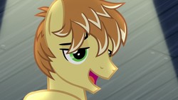 Size: 1280x720 | Tagged: safe, screencap, feather bangs, earth pony, pony, g4, hard to say anything, male, smiling, stallion