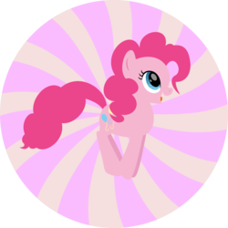 Size: 1080x1080 | Tagged: safe, artist:iknowpony, pinkie pie, earth pony, pony, g4, .svg available, cute, cutie mark, female, jumping, lineless, open mouth, pink, smiling, solo, vector