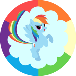 Size: 1080x1080 | Tagged: safe, artist:iknowpony, rainbow dash, pegasus, pony, .svg available, cool, cutie mark, female, flying, hooves, lineless, mare, open mouth, smiling, solo, sonic rainboom, vector, wings