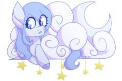 Size: 750x500 | Tagged: safe, artist:drunkencoffee, oc, oc only, oc:rainy sould, pony, cloud, female, mare, moon, simple background, solo, transparent background