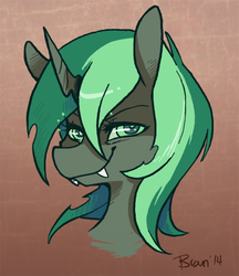 Size: 472x546 | Tagged: safe, artist:goatsocks, oc, oc only, changeling, bust, solo