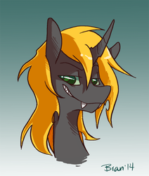Size: 498x588 | Tagged: safe, artist:goatsocks, oc, oc only, changeling, bust, solo