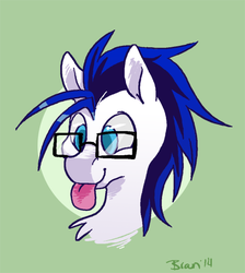 Size: 475x531 | Tagged: safe, artist:goatsocks, oc, oc only, pony, :p, bust, glasses, silly, solo, tongue out