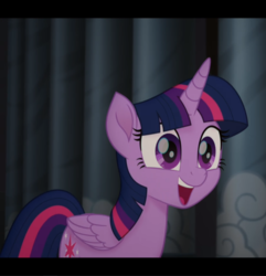 Size: 903x938 | Tagged: safe, screencap, twilight sparkle, alicorn, pony, g4, my little pony: the movie, cropped, cute, female, open mouth, smiling, solo, twiabetes, twilight sparkle (alicorn)