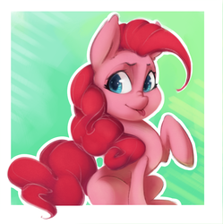 Size: 1200x1203 | Tagged: safe, artist:derpyrider, pinkie pie, earth pony, pony, g4, :p, cute, diapinkes, female, mare, missing cutie mark, nose wrinkle, silly, solo, tongue out
