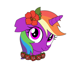 Size: 1000x949 | Tagged: safe, artist:linedraweer, oc, oc only, oc:crystal fury, pony, commission, floral head wreath, flower, flower in hair, headcanon, solo, vector, wreath