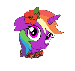 Size: 1000x949 | Tagged: safe, artist:linedraweer, oc, oc only, oc:crystal fury, pony, commission, floral head wreath, flower, flower in hair, headcanon, solo, vector, wreath