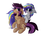 Size: 1143x837 | Tagged: dead source, safe, artist:php146, stellar eclipse, oc, oc:night lark, bat pony, pegasus, pony, g4, canon x oc, cute, female, male, mare, shipping, stallion, stellarnight, straight