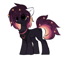 Size: 993x761 | Tagged: dead source, safe, artist:php146, oc, oc only, oc:ayaka, earth pony, pony, alternate design, butt fluff, chest fluff, cute, eye clipping through hair, female, floppy ears, frown, leg fluff, mare, neckerchief, ponified, simple background, solo, species swap, starry mane, white background