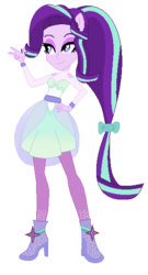 Size: 310x576 | Tagged: safe, artist:foreverbunkey123, artist:selenaede, starlight glimmer, equestria girls, g4, base used, boots, clothes, dress, female, high heel boots, pantyhose, ponied up, ponytail, shoes, skirt, solo, super ponied up