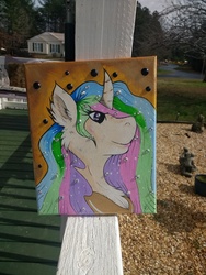 Size: 3120x4160 | Tagged: safe, artist:annuthecatgirl, princess celestia, pony, g4, female, painting, solo, traditional art