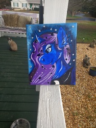Size: 3120x4160 | Tagged: safe, artist:annuthecatgirl, princess luna, pony, g4, female, painting, solo, traditional art