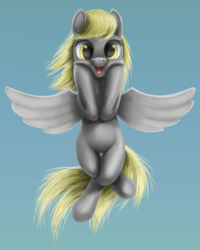 Size: 2713x3393 | Tagged: safe, artist:odooee, derpy hooves, pegasus, pony, g4, female, high res, mare, open mouth, sky, solo