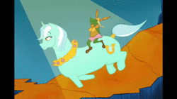 Size: 1920x1080 | Tagged: safe, artist:anontheanon, edit, lyra heartstrings, oc, oc:anon, pony, g4, animated, chuck jones, frame by frame, galloping, looney tunes, majestic as fuck, richard wagner, ride of the valkyries, sound, style emulation, viking, wat, webm, what's opera doc