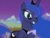 Size: 944x720 | Tagged: safe, screencap, princess luna, alicorn, pony, g4, twilight's kingdom, balcony, beautiful, cropped, crystal empire, cute, female, happy, hoof shoes, lunabetes, mare, night, peytral, raised hoof, smiling, solo, you'll play your part