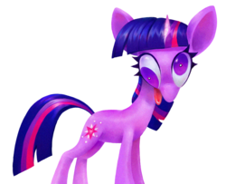 Size: 1211x984 | Tagged: safe, artist:littmosa, twilight sparkle, pony, unicorn, g4, derp, female, mare, simple background, solo, tongue out, transparent background, unicorn twilight