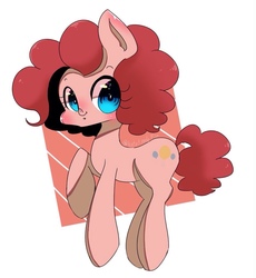 Size: 941x1022 | Tagged: safe, artist:koto, pinkie pie, earth pony, pony, blushing, female, looking at you, mare, pixiv, smiling, solo