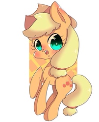 Size: 768x950 | Tagged: safe, artist:koto, applejack, earth pony, pony, g4, applejack's hat, blushing, cowboy hat, female, hat, looking at you, mare, pixiv, smiling, solo
