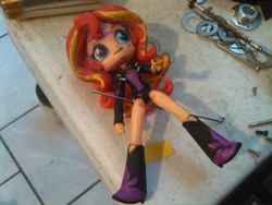 Size: 2592x1944 | Tagged: safe, sunset shimmer, equestria girls, g4, black underwear, clothes, doll, equestria girls minis, female, irl, missing accessory, panties, photo, repairing, toy, underwear