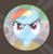 Size: 3400x3467 | Tagged: safe, artist:phucknuckl, rainbow dash, pegasus, pony, g4, female, fisheye lens, high res, looking at you, mare, peephole, solo, unamused