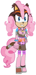 Size: 278x578 | Tagged: safe, artist:maikerutheplayer, pinkie pie, g4, crossover, fusion, simple background, sonic the hedgehog (series), sticks the badger, transparent background