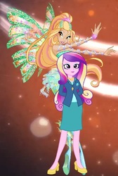 Size: 449x668 | Tagged: safe, artist:ani80, dean cadance, princess cadance, fairy, human, equestria girls, g4, my little pony equestria girls: friendship games, clothes, crossover, daphne, dress, fairy wings, fins, high heels, humanized, rainbow s.r.l, shoes, sirenix, winged humanization, wings, winx club