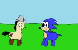 Size: 1100x700 | Tagged: safe, artist:mudlove2, oc, oc:mudlove, pony, 1000 hours in ms paint, male, ms paint, ponified, sonic the hedgehog, sonic the hedgehog (series)