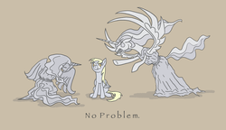 Size: 3230x1857 | Tagged: safe, artist:moonrisethemage, derpy hooves, alicorn, pony, g4, alicornified, derp, doctor who, race swap, simple background, sitting, smiling, text, weeping angels