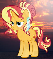 Size: 1944x2184 | Tagged: safe, artist:parisa07, sunset shimmer, crystal pony, pony, unicorn, g4, crystallized, female, hooves, solo