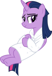 Size: 3000x4353 | Tagged: safe, artist:cloudy glow, twilight sparkle, alicorn, pony, g4, rarity's biggest fan, alternate hairstyle, bathrobe, clothes, female, robe, simple background, solo, transparent background, twilight sparkle (alicorn), vector