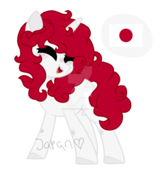 Size: 1024x1094 | Tagged: safe, artist:seaswirlsyt, oc, oc only, pony, unicorn, deviantart watermark, female, hooves, japan, mare, nation ponies, obtrusive watermark, ponified, simple background, solo, transparent background, watermark