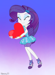 Size: 1700x2300 | Tagged: safe, artist:tabrony23, rarity, equestria girls, g4, my little pony equestria girls: better together, female, hairpin, heart, hug, rarity peplum dress, show accurate, solo