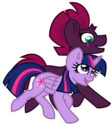 Size: 4419x4926 | Tagged: safe, artist:ejlightning007arts, tempest shadow, twilight sparkle, alicorn, pony, g4, my little pony: the movie, absurd resolution, base used, cute, female, lesbian, looking at each other, ship:tempestlight, shipping, simple background, transparent background, twilight sparkle (alicorn), vector