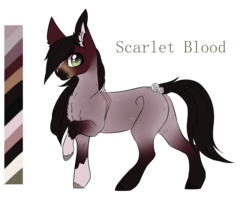 Size: 1384x1091 | Tagged: safe, artist:luuny-luna, oc, oc only, oc:scarlet blood, earth pony, pony, female, mare, reference sheet, simple background, solo, transparent background