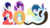 Size: 15003x8321 | Tagged: safe, artist:livehotsun, oc, oc only, oc:hotsun, oc:purple eye, oc:shannis blue, oc:wave mint choco, lamia, original species, pegasus, pony, shark pony, unicorn, 2019, absurd resolution, female, male, mare, simple background, stallion, transparent background, vector