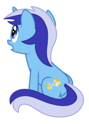 Size: 5000x7000 | Tagged: safe, artist:mundschenk85, artist:parclytaxel, minuette, pony, unicorn, g4, absurd resolution, awe, butt, female, looking up, mare, plot, show accurate, simple background, sitting, solo, transparent background, vector