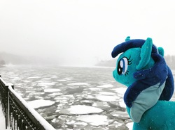 Size: 4032x3021 | Tagged: safe, oc, oc only, oc:spacelight, pony, unicorn, female, high res, irl, mare, moscow, photo, plushie, russia, snow, solo