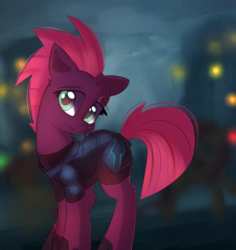 Size: 2310x2449 | Tagged: safe, artist:autumnvoyage, fizzlepop berrytwist, tempest shadow, pony, g4, my little pony: the movie, broken horn, cute, female, floppy ears, high res, horn, looking at you, solo, tempestbetes
